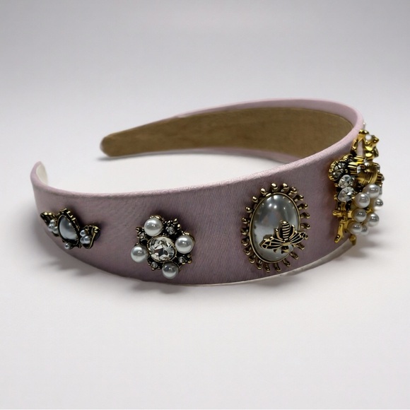 Aratta Accessories - Aratta Valentine’s Blush Pink Embellished Bee Headband